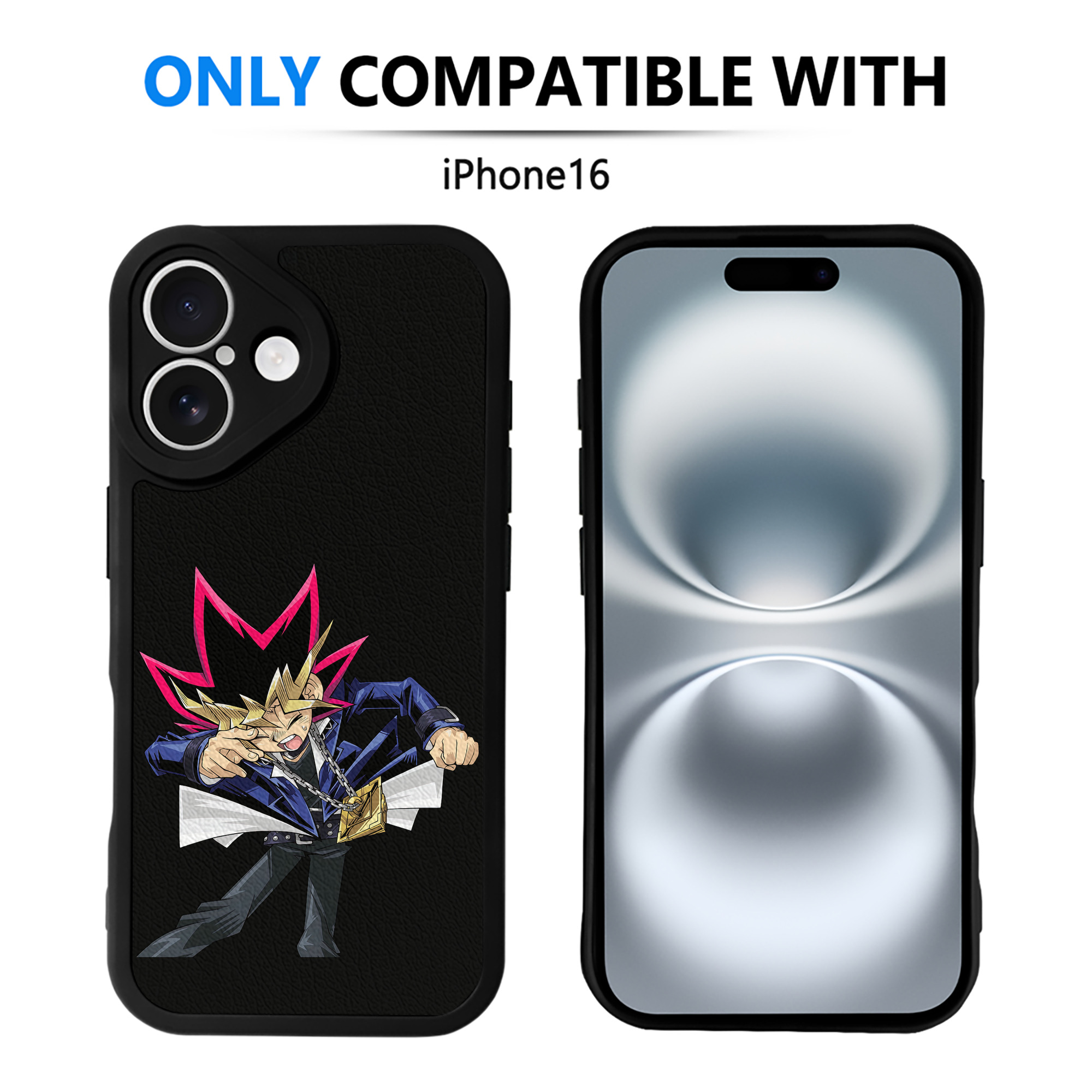 遊☆戯☆王 Yu-Gi-Oh! 【iPhone 16シリーズ対応】シリコンスマホケース（レザー調） 材質：シリコン
